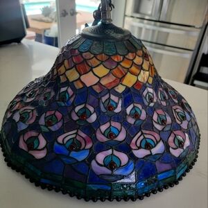 20" Wide Tiffany Peacock Feather Shade Vintage